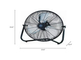 20" 3-Speed High Velocity Tiltable Black Steel Floor Fan 99160928
