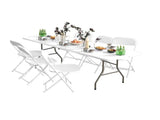 6 Foot Folding Table,White Plastic Folding Table,Built-in Handle,Indoor Outdoor Table for Picnic 87444782