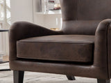 28"W PU High Back Accent Chair, Upholstered Armchair for Living Room, Retro Wingback Arm Chair W3188P397139