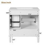 30" Bathroom Vanity with Ceramic Sink, Soft-Close Door with Built-in Shelf, Deep Standard N729P184479K