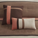 7 Piece Faux Suede Comforter Set Coral Cal King B03596819