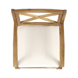 PERLA DINING CHAIR,2PCS with 2 Cream Cushions,for Backyard, Poolside, Garden N762P251938A