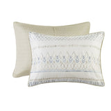 King/Cal King 5 Piece Printed Seersucker Comforter Set with Throw Pillows B035128860