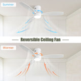 ZNTS 52 Inch Indoor Outdoor Ceiling Fan Solid Wood Fan Blade Noiseless Reversible Motor Remote Control W934P147089