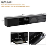 ON-TREND Modern TV Stand with Fluted Glass Door for TVs Up to 100", Media Console with Sliding Door N721P198932B