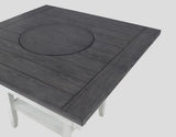 1pc Contemporary Transitional Counter Height Dining Table with 20-Inch Lazy Susan Chalk Gray Finish B011P160138