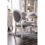 ZNTS Transitional Antique White and Gray Side Chairs Set of 2 Chairs Dining Room Furniture Padded fabric B01152296