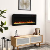 42 inch recessed ultra thin tempered glass front wall mounted electric fireplace with remote and W1769133638