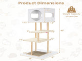 Multi-Level Cat Tree with 2 Scratching Pads, Dual-Door Cat Condo & Anti-Tipping Kit for Indoor Cats 72838167