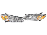 Headlight For 2003-2008 Toyota Corolla Chrome Housing Lamps Pair Left Right 03774707