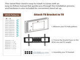 Wooden Storage TV Stand Black Tempered Glass Height Adjustable Universal Swivel Entertainment Center W241P300328