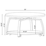 Dark Grey and Black Nickel Round Coffee Table B062P153642