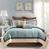 9 Piece Charmeuse Comforter Set Blue King B03597004