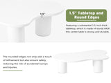 ON-TREND 44'' x 25.9'' Easy Assembly Cloud Coffee Table with 1.5'' Thick Tabletop, Cream Style N721P190395K