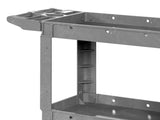 Heavy-Duty Plastic Utility Cart - 550lbs Capacity, 2-Tier Rolling Storage Organizer with Deep 82096551