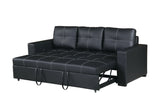 ZNTS CONVERTIBLE SOFA in Black Faux Leather B089127407