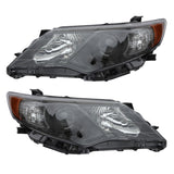 Headlights Black Housing Amber Corner Left Right Pair for 2012-2014 Toyota Camry 49896370