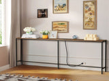 70.9 inch Narrow Long Console with 2 Power Outlets & USB Ports, Narrow Entryway Sofa 82226885