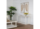 Set of 2 Feather Wing Wall Panels with Distressed White Finish, Rectangle Hanging Wall Art, 42" x W2078130291