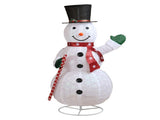 5.7FT Lighted Snowman Holding Candy Cane Christmas Yard Decorations, Pre-lit Pull Up Snowman with 02397479