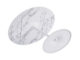 42.1" white marble Color Tulip Table, Mid-century Dining Table for 4-6 People - Round MDF Table W234P453955