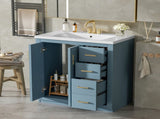 30'' Bathroom Vanity with Ceramic Sink Combo, Solid Wood Frame Bathroom Storage Cabinet, N710P191947M
