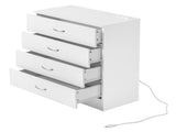 4-Drawer Storage Cabinet Drawer Dresser with Power 56991793