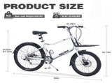 7 Speed, Aluminum Alloy Frame, Multiple Colors 26 Inch Bike,Cargo Bike for Women and Men 58126298
