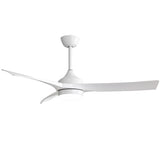 ZNTS 52 Inch Modern White Ceiling Fan with 18W LED Light and Remote Control 3 ABS Blades Noiseless W934P285766