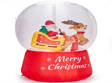 6FT Christmas Inflatable Snow Globe with Reindeer Pulling Santa, Snowfall-Style Design, 5 LED 37392157