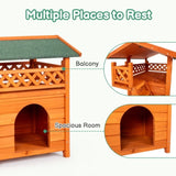 ZNTS 2-Story Wooden Feral Cat House Outdoor Indoor Kitty Houses with Door & Stairs & Weatherproof Roof, 60939221