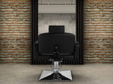 PVC Leather Cover Galvanized Square Plate With Footrest Reclining Barber Chair 300lbs Black HZ8897B 70318584
