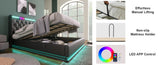 King size Upholstered, 360 surround LED function, Buttons/Apps/Remote Control, hydraulic storage N736P188808B
