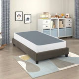 Twin Mattress Foundation 1pc Black Metal Frame with Textured Fabric Cover B011P197734