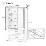 ZNTS Tall Bathroom Storage Cabinet, Cabinet with Two Doors and Drawers, Adjustable Shelf, MDF Board, N725P172882B