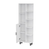 FM FURNITURE Quimby Linen Cabinet, with 1 door and 9 shelves, White B128P321052