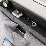 Queen Size Bed Frame, Storage Headboard with Charging Station, Solid and Stable, Noise Free, No Box W840P195212