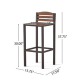 Milos Outdoor Acacia Wood Barstool 57485.00DBRN