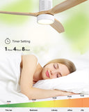 52 Inch Indoor Flush Mount Ceiling Fan with LED Light and Remote Control W934P152310
