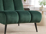 24.4" Wide Modern Upholstered Armless Chair with Black Metal Legs, Velvet Accent Chair for Living W3098P308778