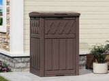 32 Gallon Outdoor Trash Can, Waterproof Resin Garbage Bin with Lid & Drip Tray for Porch Backyard 77315868