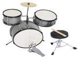 14" x 10" Kids 3-Drum, Poplar Wood Drum Kit with Brushed Gray Finish, Children's Beginner Drum 49485042