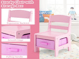 2-in-1 Kids Activity Table and Chairs Set, Double-Sided Whiteboard & Blackboard, with Hidden 49993944