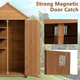 ZNTS 39.56"L x 22.04"W x 68.89"H Outdoor Storage Cabinet Garden Wood Tool Shed Outside Wooden Closet with 38532261