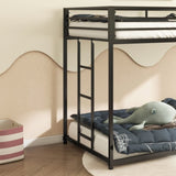 ZNTS Adam Sturdy Twin over Twin Bunk Bed Metal Black for Kids and Adult, Low Profile Twin over twin bunk B083P152996