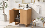30" Bathroom vanity Set with Sink, Combo Cabinet, Bathroom Storage Cabinet, Solid Wood Frame WF319594AAA