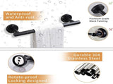 4-Pieces Matte Black Bathroom Accessories Stainless Steel Bathroom Hardware Bath Towel Bar W1932P156243