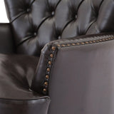 Mirod Vintage-Inspired Upholstered Lounge Chair with Nailhead Trim ,Solid Wood Legs for Stability N760P253374B