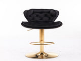 Set of 2 Bar Stools,with Chrome Footrest and Base Swivel Height Adjustable Mechanical Lifting Velvet W124946147