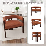 COOLMORE Modern Accent Chair Teddy Upholstered Armchair with Open Back 3 Legs Barrel Dining Chair W395P233458